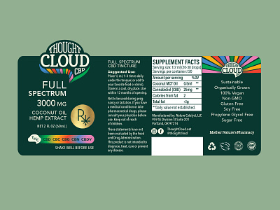 CBD Full Spectrum Drops - Tincture Label Design cbd brand cbd branding cbd label design colorful label rainbow label design