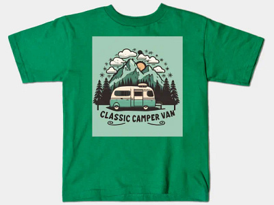 classic camper van tshirt design graphic design illustration logo tshirt
