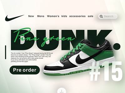 Pine green adobe xd basketball colorful concept dunk graphic design green illustration jordan landing page landscape nike shoe tree vintage web design