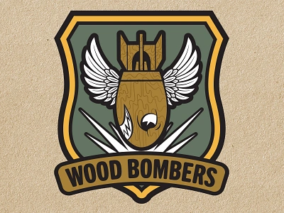 Faux Bomber Squadron Insignia aviation bomber construction company graphic design illustration insignia logo logo design military vector illustration wood