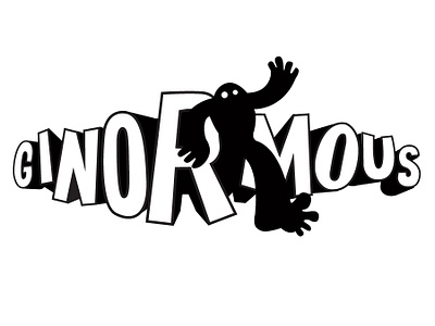 Toy Brand Ginormous cartoon custom font fun games gianormous giant kids logo monster toys