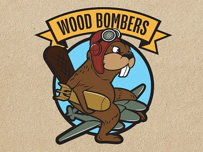 Faux Bomber Squadron Insignia aviation beaver bomber graphic design illustration insignia logo logo design military vector vector illustration wood