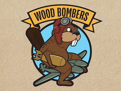 Faux Bomber Squadron Insignia aviation beaver bomber graphic design illustration insignia logo logo design military vector vector illustration wood