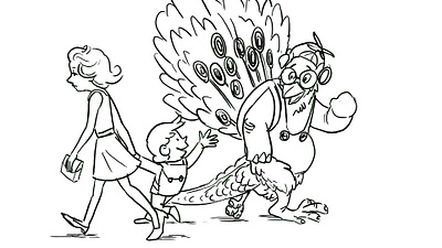 Children & Excitement drawing illustration