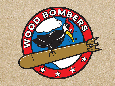 Faux Bomber Squadron Insignia bomb bomber construction company graphic design illustration insignia logo logo design military vector vector illustration wood woodpecker