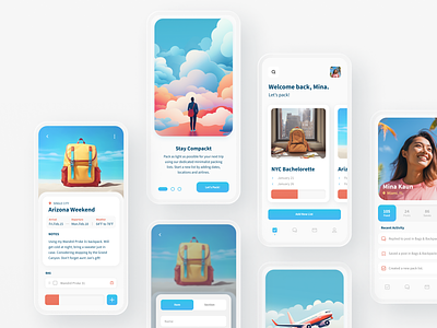 Compackt– a travel packing concept. art direction concept mobile app packing product design travel ui user experience design user interface design ux visual design