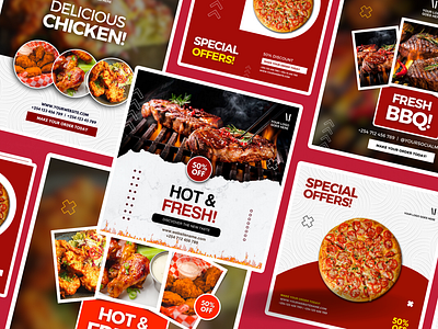 Restaurant Flyers Social Media Posts brand identity fast food flyers graphic design restaurant flyer design social media post