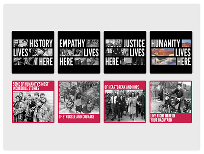 Humanity Lives Here - Social Graphics agency campaign dallas design graphic design history museum social media