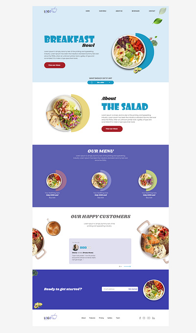 UI Design/website 💜 cafe landing ui website