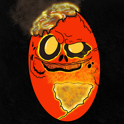 Fire Zombie Egg illustration