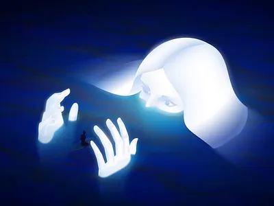 Blue Angel animation concept art digitalart gradient illustration motion graphics neon retro vector