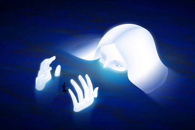 Blue Angel animation concept art digitalart gradient illustration motion graphics neon retro vector