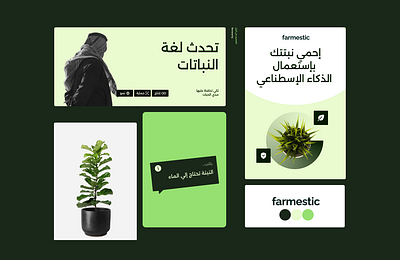 تصميم تطبيق النبتة الذكية arabic design arabic social media design branding plant ui