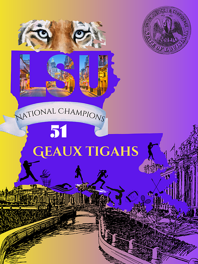 LSU's 51 Championships design graphic design illustration