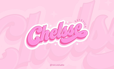 Chelsse Logo barbie beauty branding glow gold lashes logo pink stars woman