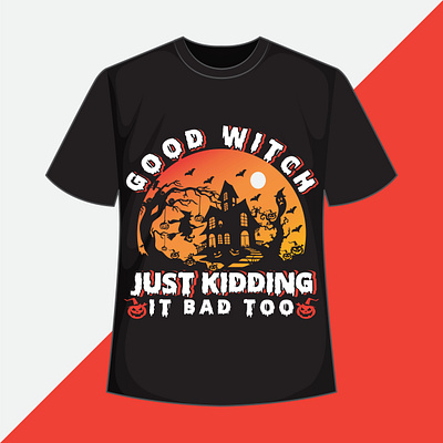 Halloween retro vintage t shirt design red