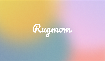 Rugmom branding colorful feminine logo pink rug rug brand rug store
