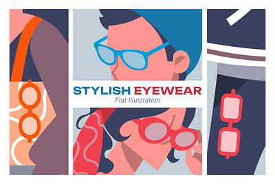 Stylish Eyewear adobe illustration flat illustration illustration vector