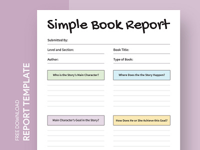 Simple Book Report Free Google Docs Template book criticism design doc docs document free template free template google docs google google docs ms print printing reading report review simple template templates word