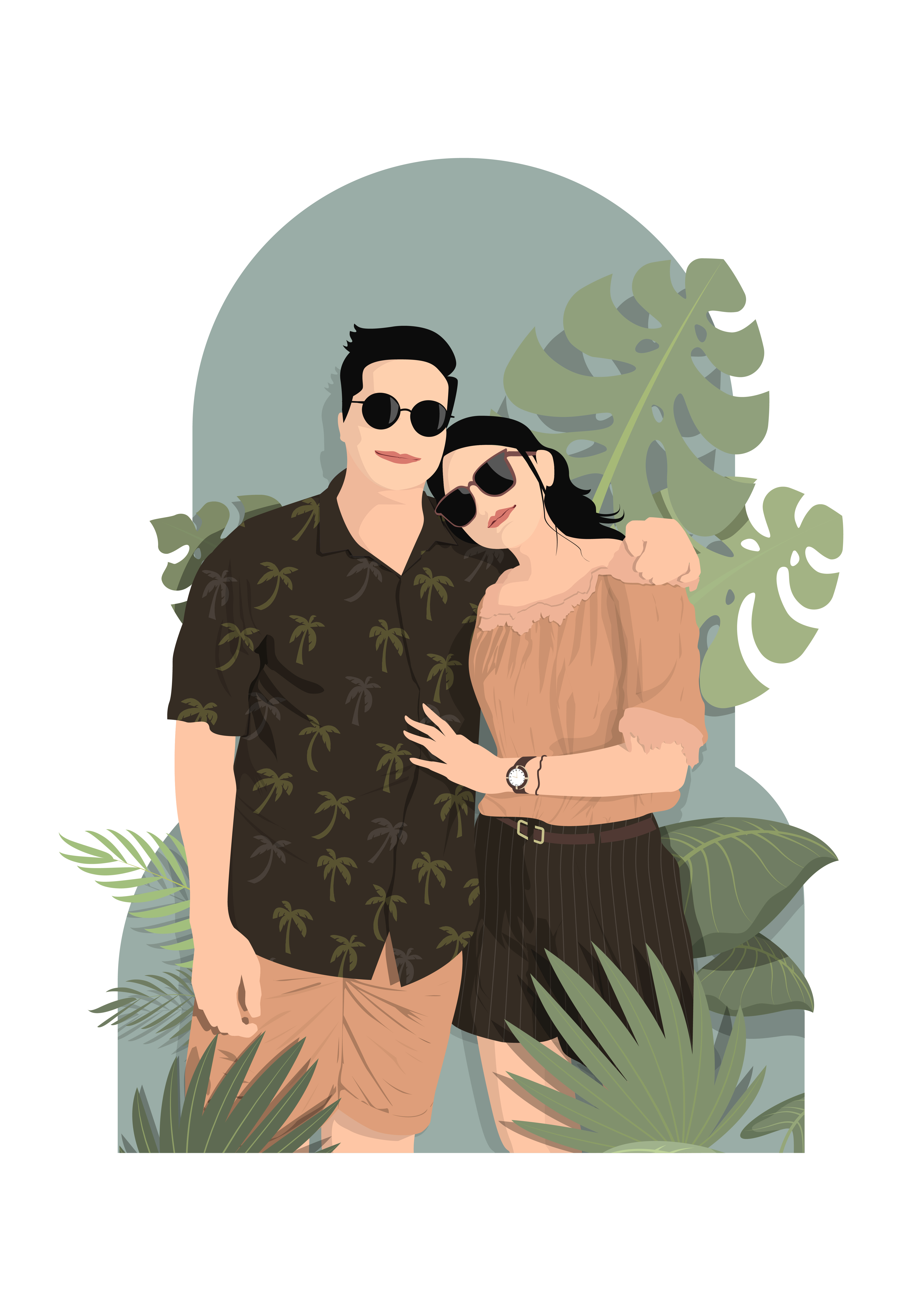 Vector flat Illustration design flat illustration floral graphic design illustration portrait vector vector flat illustration