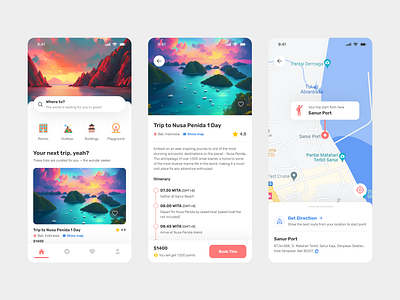 One-Stop Travel App app design figmadesign illustration mockup travel app ui design ui inspiration
