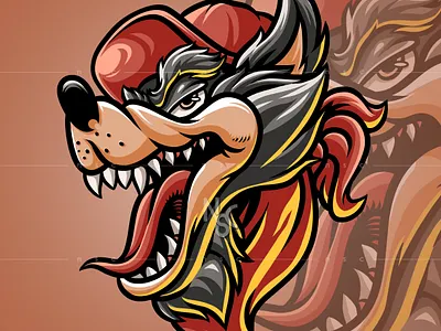 Wolf Head2 animals apparel carnivore character clothing brand commission esports halloween illustration logo mascot monster nft nftartist nftcreator nscgd predator wolf