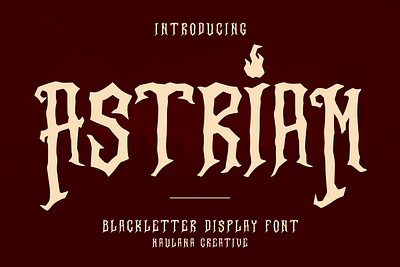 Astriam Blackletter Display Font animation branding design font fonts graphic design illustration logo nostalgic