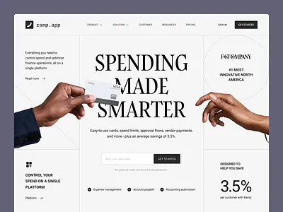 Ramp.app - the first finance automation platform clean credit card design digital bank expense management finance finance app finance automation platform fintech fintech website graphic design landing page minimalist payment management system payment system product design ui ux web design website