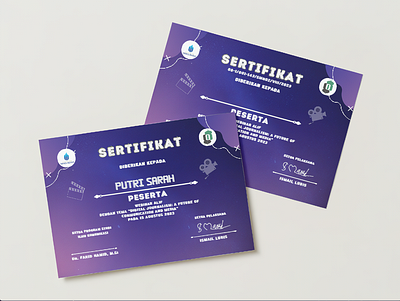 DESAIN SERTIFIKAT WEBINAR MODERN astronomi branding design graphic design luar angkasa modern sertifikat space