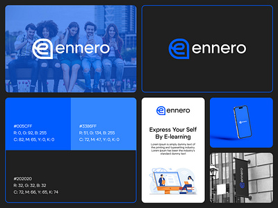 ennero - Logo Design Concept agency brand identity branding chat chat bubble concept conversation creative design designer portfolio e learning education learn logo logo designer modern online platform talk tech