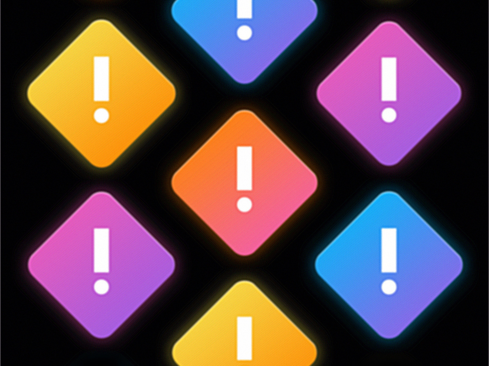 A is for Alert 2d animation alert animation blue colourful computer illust illustration purple yellow