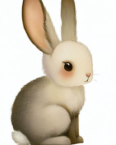 conejita esperando a su novio bunny cute ilustration infantil ilustration magic