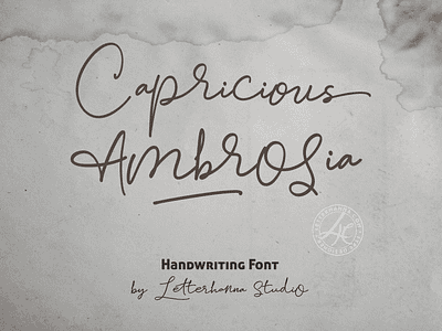 Capricious Ambrosia Font ending swash