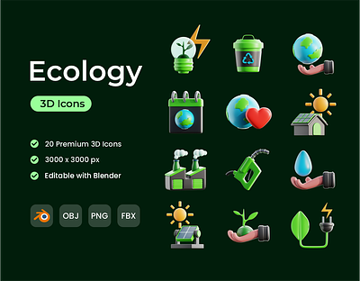 Ecology 3D Icon Pack 3d 3d icon 3d icons ecology ecology icon icon