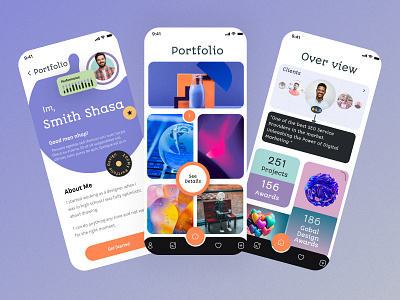 Portfolio App app portfolio appdesign clean clientengagement clientinteraction clientmanagement creativeportfolio designcommunity designthinking digitalportfolio dribbbleshowcase minimal portfolio ui uiinspiration uiux ui portfolio webdesign webdevelopment