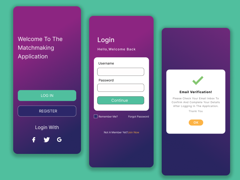 Login Sign up UI Design/with Email verify concept. by MARYAM ASGHAR on ...