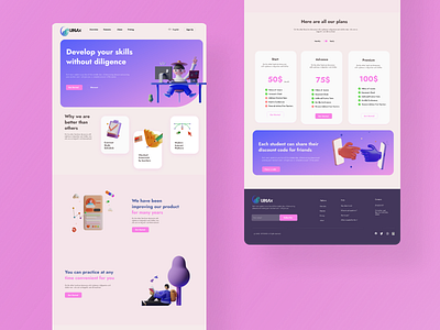 Education Website Landing page ui ux