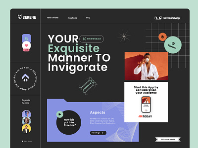 Serene-Landing Page Design designs header section hero section design home page design.website design homepage interface landing landing page minimal design ui ux ux ui design web web expert web interface web ui website ux ui design websites