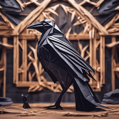 Black bird 3d graphic design