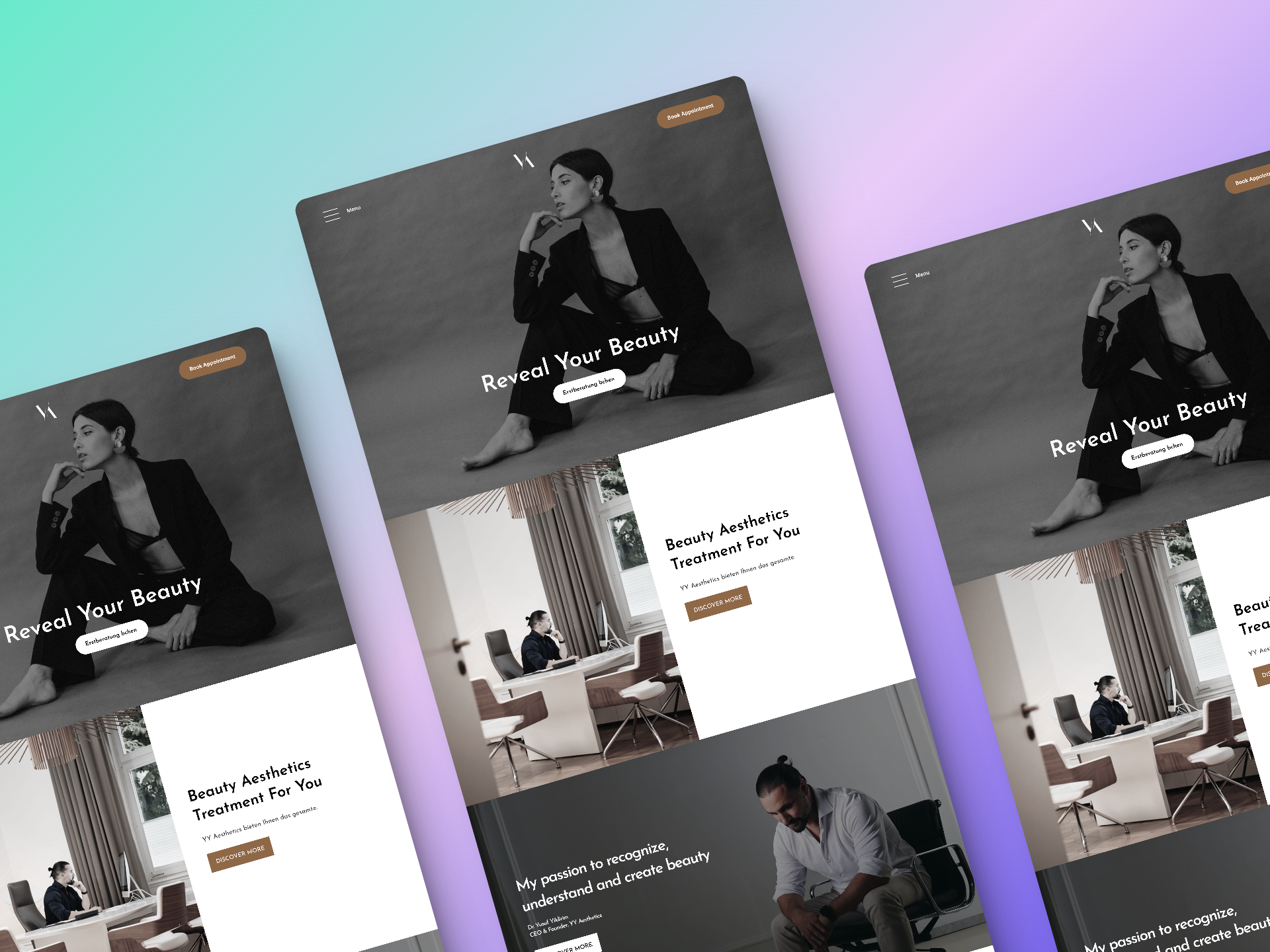 Aesthetics Treatment Brand Website UI/UX Design in Figma aesthetics website branding design figma funnel medical webiste ui uiux ux web design website website design