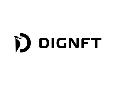 DIGNFT bird branding clever d dig letter logo minimal modern nft smart woodpecker