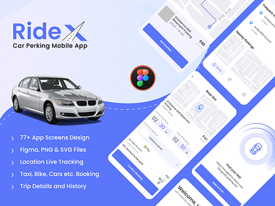 Car Parking Mobile App Design app app ui design car parking app figma design mobile app design ux vector