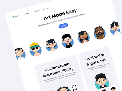 Arteasy - Customizable illustration library character customize graphic design illustration library ui