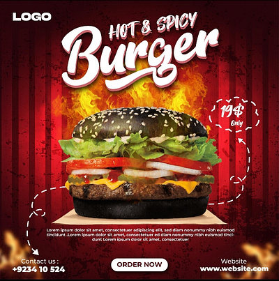 Food Advertisement Post Design animation branding graphic design logo motion graphics