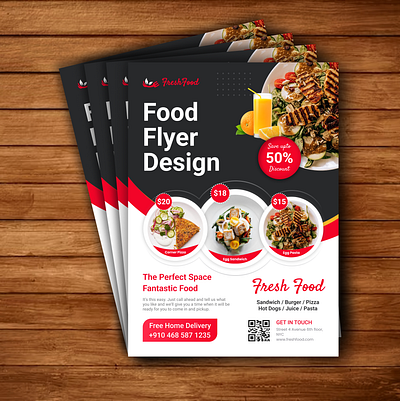 Food Flyer Template Design branding design flyer design food flyer template graphic design illustration ui