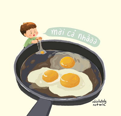 Egg For Dinner art artwork design drawing egg food food illustration illustration