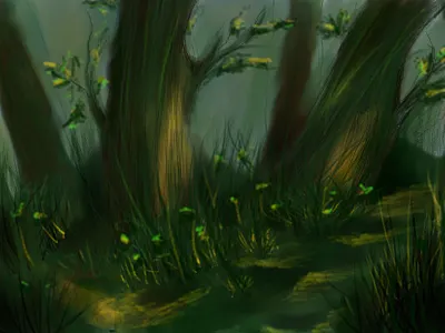 Forest adobe illustrator adobe photoshop design forest graphic design green illustration illustrator krita lighting wacom