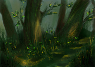 Forest adobe illustrator adobe photoshop design forest graphic design green illustration illustrator krita lighting wacom