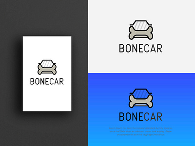 BoneCar logo design. Car with bone logo design auto automative bone car logo design logo folio logo idea logo maker logo shop