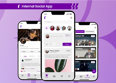 Internal Social App for Klivvr Employees app design communication figma interaction introvert notification social media social media post startup community ui uiux
